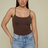 Jaymes Seamless Tank Bodysuit- Lava Rock