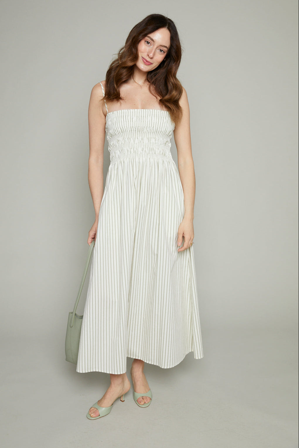 Skylar Smocked Bodice Midi Dress Skylar Smocked Bodice Midi Dress