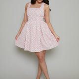 Pearla Pleated Textured Bow Fit & Flare Dress