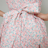 Pearla Pleated Textured Bow Fit & Flare Dress