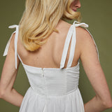 Larsen Bow Front Midi Dress - White