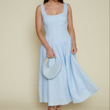 Willa Linen Drop Waist Midi Dress