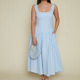 Willa Linen Drop Waist Midi Dress