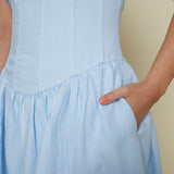 Willa Linen Drop Waist Midi Dress