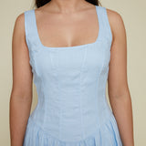 Willa Linen Drop Waist Midi Dress