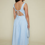 Willa Linen Drop Waist Midi Dress