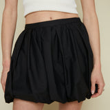 Nora Bubble Hem Mini Skirt - Black