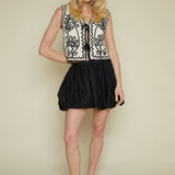 Nora Bubble Hem Mini Skirt - Black
