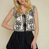 Nora Bubble Hem Mini Skirt - Black