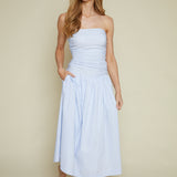 Makenna Drop Waist Stripe Midi Dress