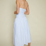 Makenna Drop Waist Stripe Midi Dress