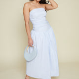 Makenna Drop Waist Stripe Midi Dress