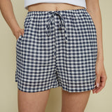 Topanga Gingham Shorts - Navy/White