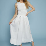 Macky Poplin Maxi Skirt - Le Blanc