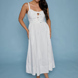 Larsen Bow Front Midi Dress - White