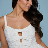 Larsen Bow Front Midi Dress - White