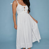 Larsen Bow Front Midi Dress - White