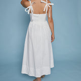 Larsen Bow Front Midi Dress - White