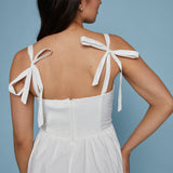Larsen Bow Front Midi Dress - White