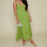 Anna Embroidered Scalloped Midi Dress