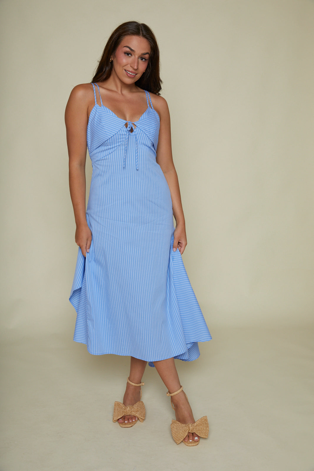 Marissa Asymmetrical Stripe Midi Dress No. 14 Marissa Asymmetrical Stripe Midi Dress No. 14