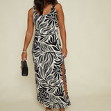 Vivian Palm Midi Dress