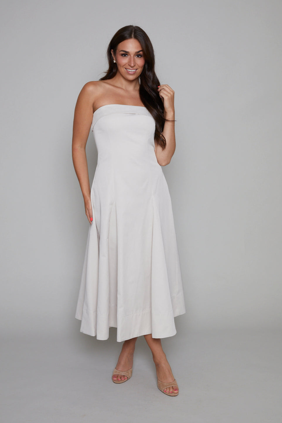 Kyla Fitted Strapless Midi Dress No. 14 Kyla Fitted Strapless Midi Dress No. 14