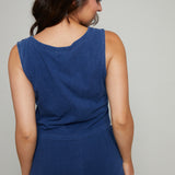 Faye V-Neck Jersey Denim Tank - Indigo