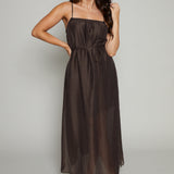 Eli Sheer Tie Waist Maxi Dress