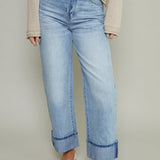 Carson Cuffed Straight Leg Jeans - Essex