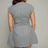 Penelope Tailored Pocket Mini Dress - Grey