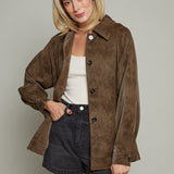 Dominique Belted Leather Jacket
