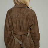 Dominique Belted Leather Jacket