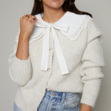 Opal Embroidered Lace Collar Cardigan