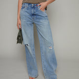 Tianna High Rise Baggy Jeans - Apprentice Distressed