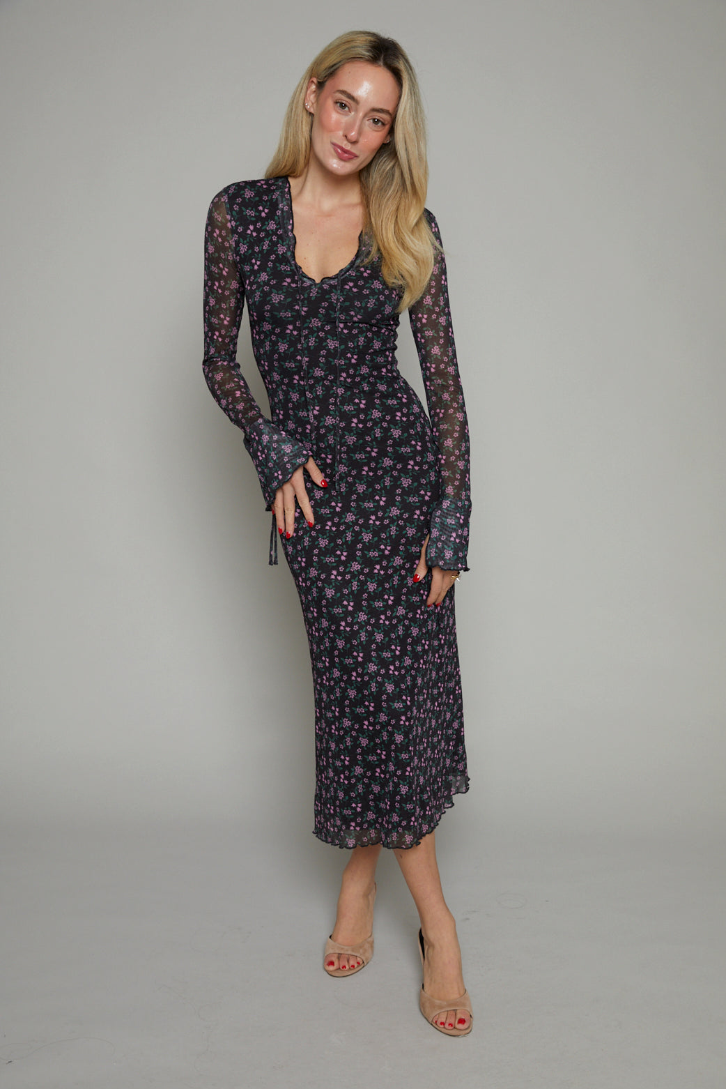 Trish Floral Midi Dress – 14