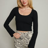 Cassie Rib Knit Long Sleeve Top