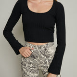 Cassie Rib Knit Long Sleeve Top