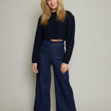 Briar Cropped Knit Sweater - Midnight