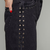 Andrea Barrel Embellished Eyelet Jeans