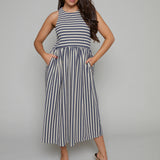 Tawyna Striped Knit Midi Dress