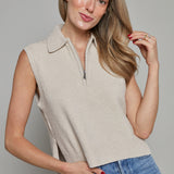 Polly Boucle Quarter Zip Vest
