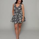 Wren Floral Jacquard Bow Mini Dress