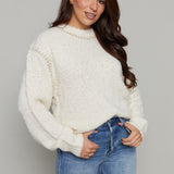 Lily Whipstitch Relaxed Sweater - Crystal