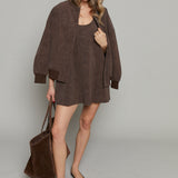 Gabriella Faux Leather Bomber Jacket