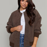 Gabriella Faux Leather Bomber Jacket