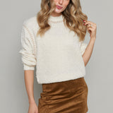 Lily Whipstitch Relaxed Sweater - Crystal