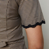 Georgia Gingham Scalloped Blouse