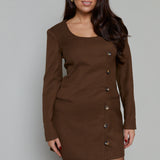Pamela Button Front Mini Dress