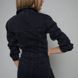 Danica Black Denim Wide Leg Jumpsuit